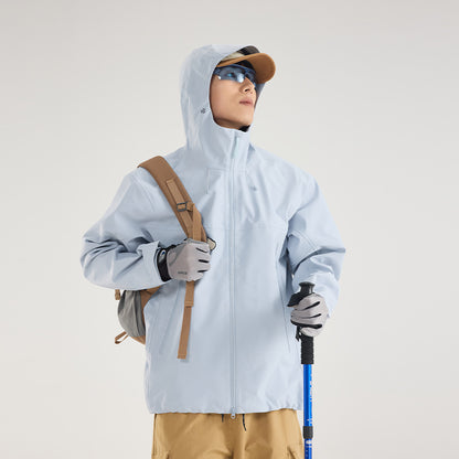 Men's Waterproof Softshell Outdoor Jacket with Adjustable Hood and Breathable Membrane EVA-US