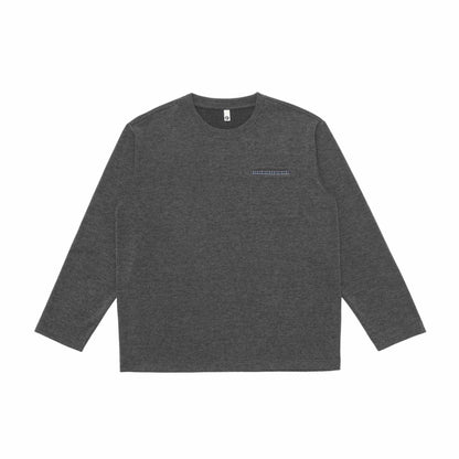 Unisex Oversize-Longsleeve Shirt with Round Neck and Decorative Chest Piping EVA-US