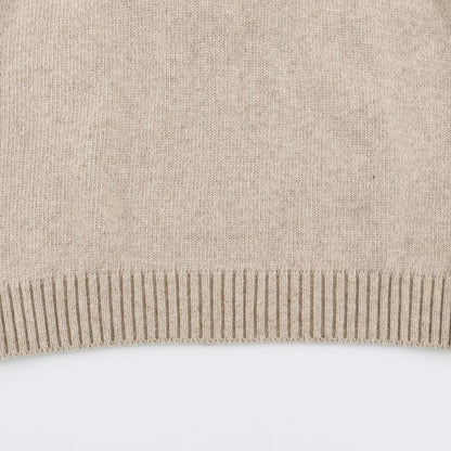Women's fine knit vest with hood, button placket, and ribbed waistband EVA-US