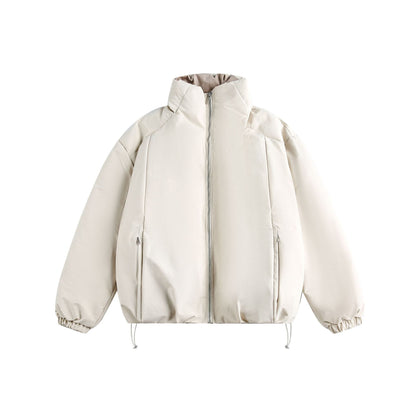 Men's short parka with high stand-up collar, padded thermal insulation and drawstring EVA-US