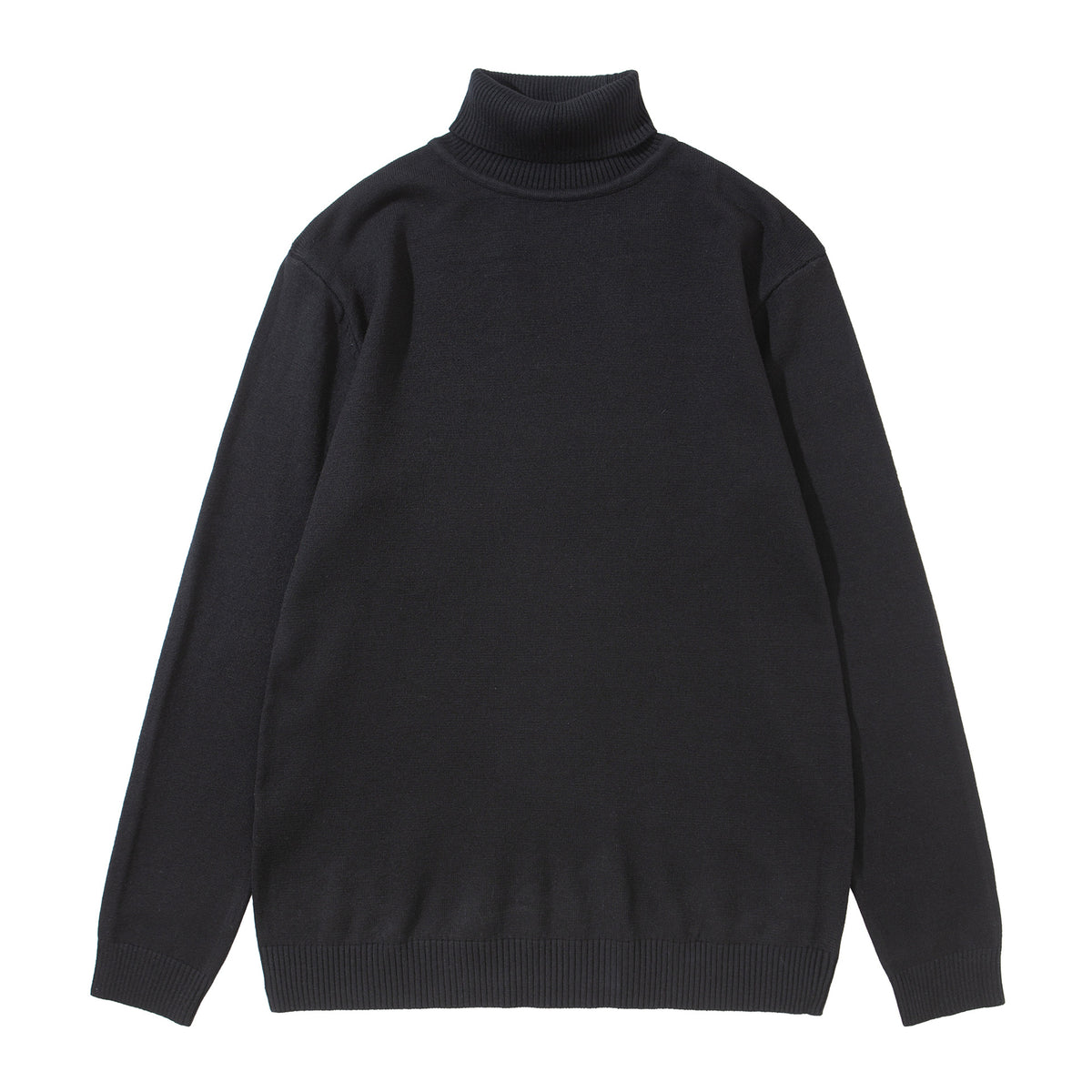 Unisex turtleneck sweater made of fine fine knit with ribbed collar and dropped shoulder EVA-US
