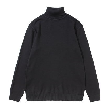Unisex turtleneck sweater made of fine fine knit with ribbed collar and dropped shoulder EVA-US