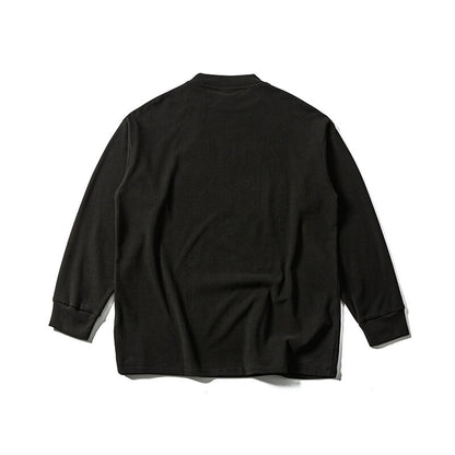 Unisex Oversize-Long sleeve shirt with mock neck made of cotton blend EVA-US