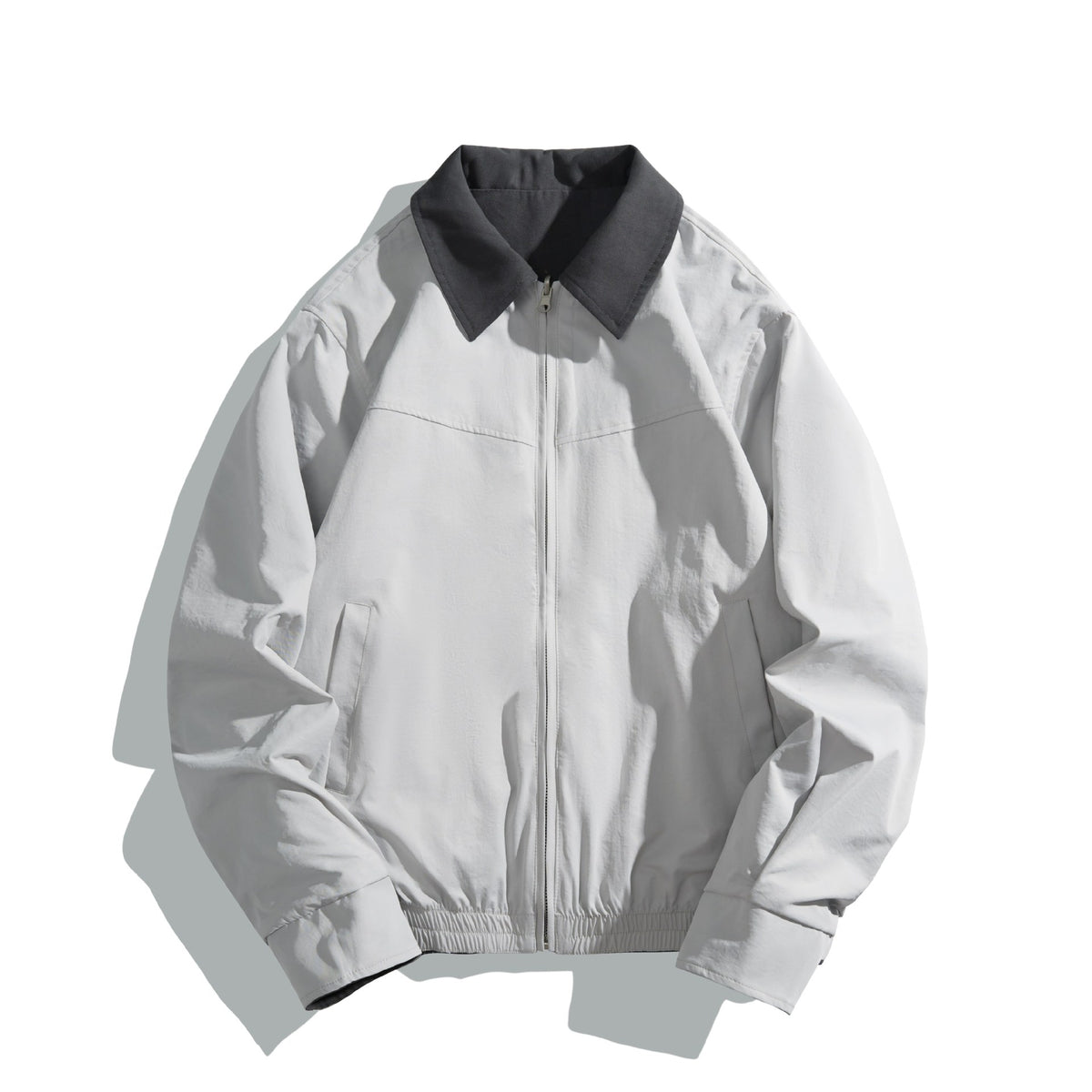 Unisex Short Cut Boxy Blouson with Contrast Collar and Light Padding EVA-US