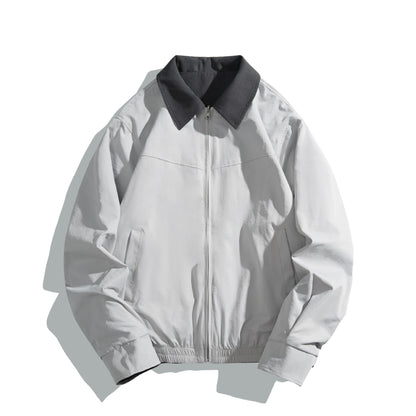Unisex Short Cut Boxy Blouson with Contrast Collar and Light Padding EVA-US