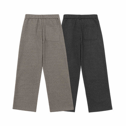 Women's High-Waisted Loose Jersey Pants with Pleats and Side Pockets EVA-US