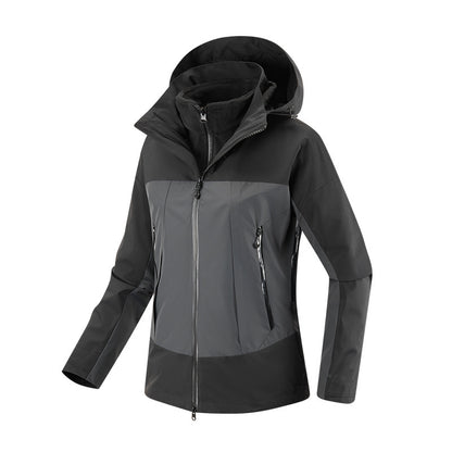 Women's Weatherproof Urban Trekking Jacket with Thermal Fleece Lining and Welded Zippers EVA-US