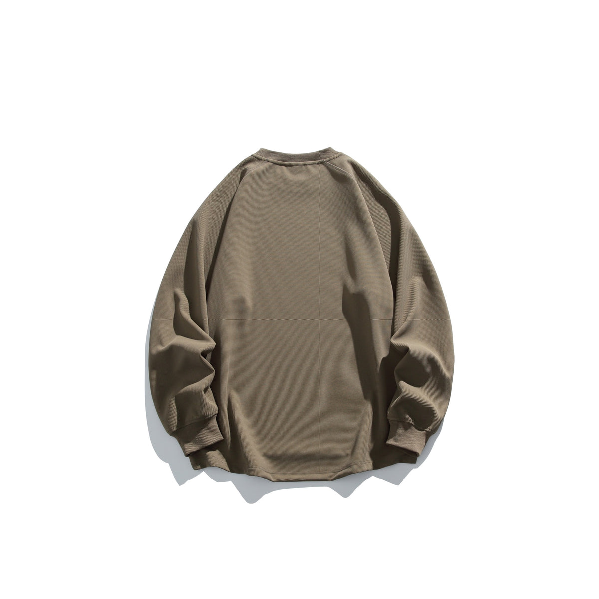 Unisex Oversize Waffle Knit Sweatshirt with Round Neck EVA-US