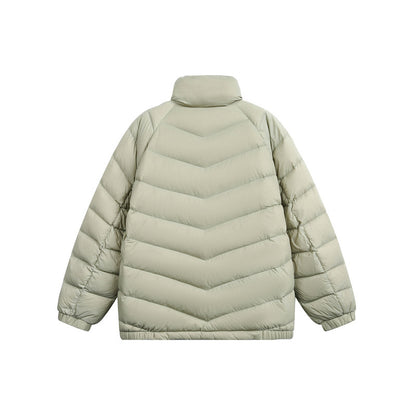 Unisex Short cut padded jacket in boxy fit with chevron quilting and high collar EVA-US