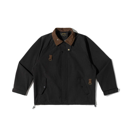 Men's field jacket in parka style with cord collar and utility details EVA-US
