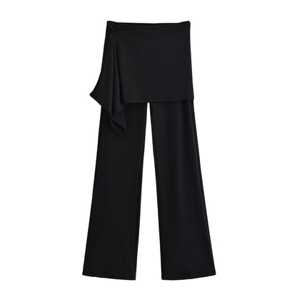Ladies Palazzo Pants with Wrap Skirt Detail and Wide Leg EVA-US