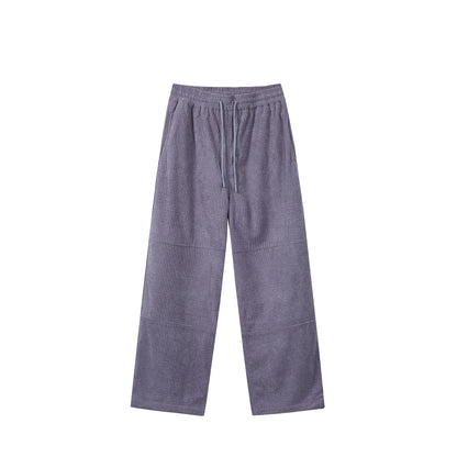 Women's waffle knit lounge pants with wide leg, elastic waistband and drawstring