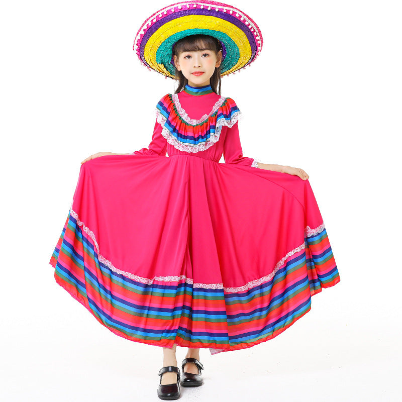 Girls' Tracht dress with colorful hem EVA-US