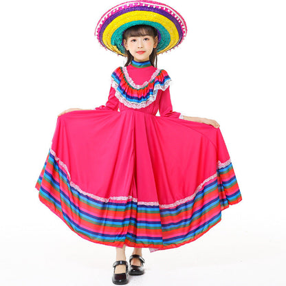 Girls' Tracht dress with colorful hem EVA-US