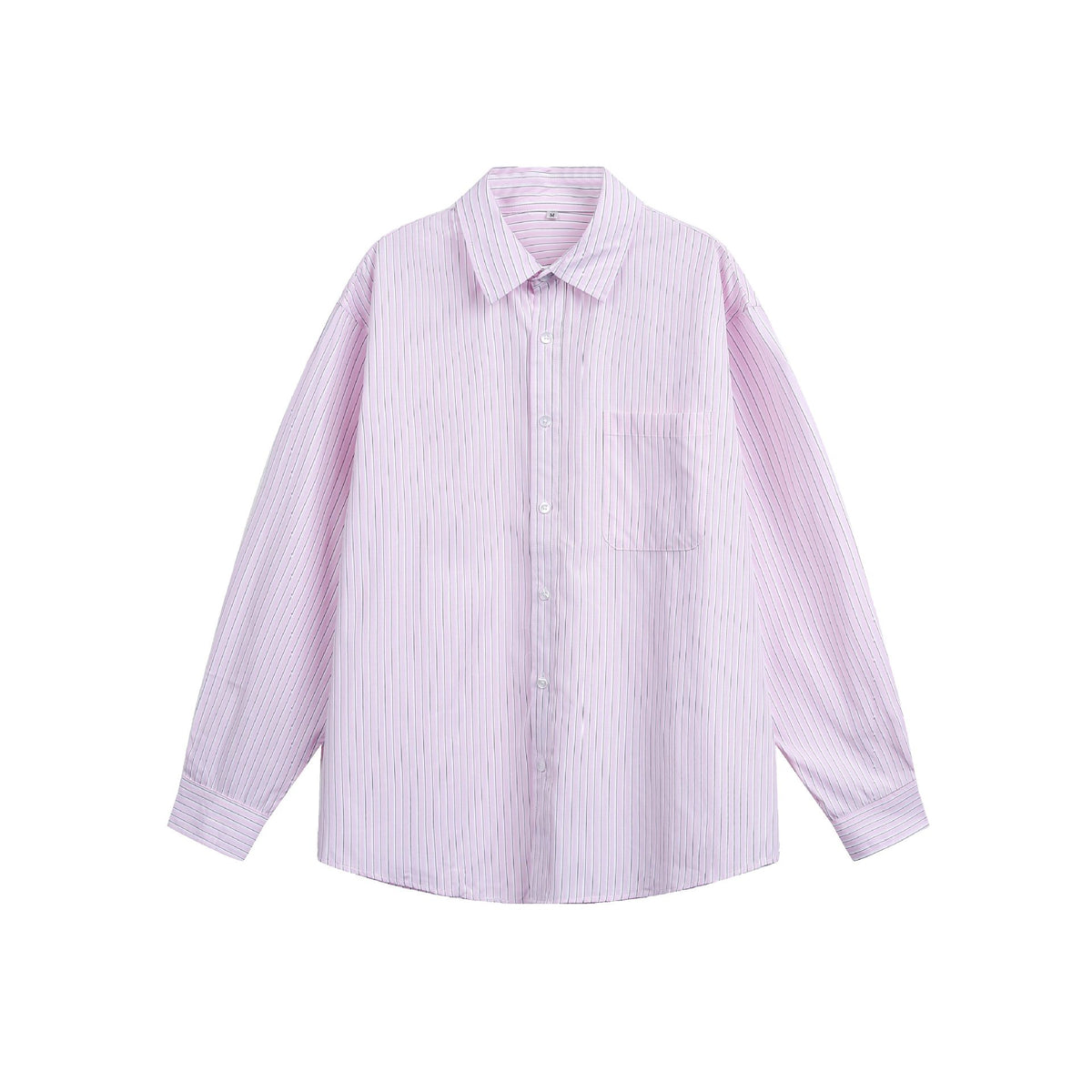 Women's oversized shirt blouse with fine stripes, Kent collar, and breast pocket EVA-US
