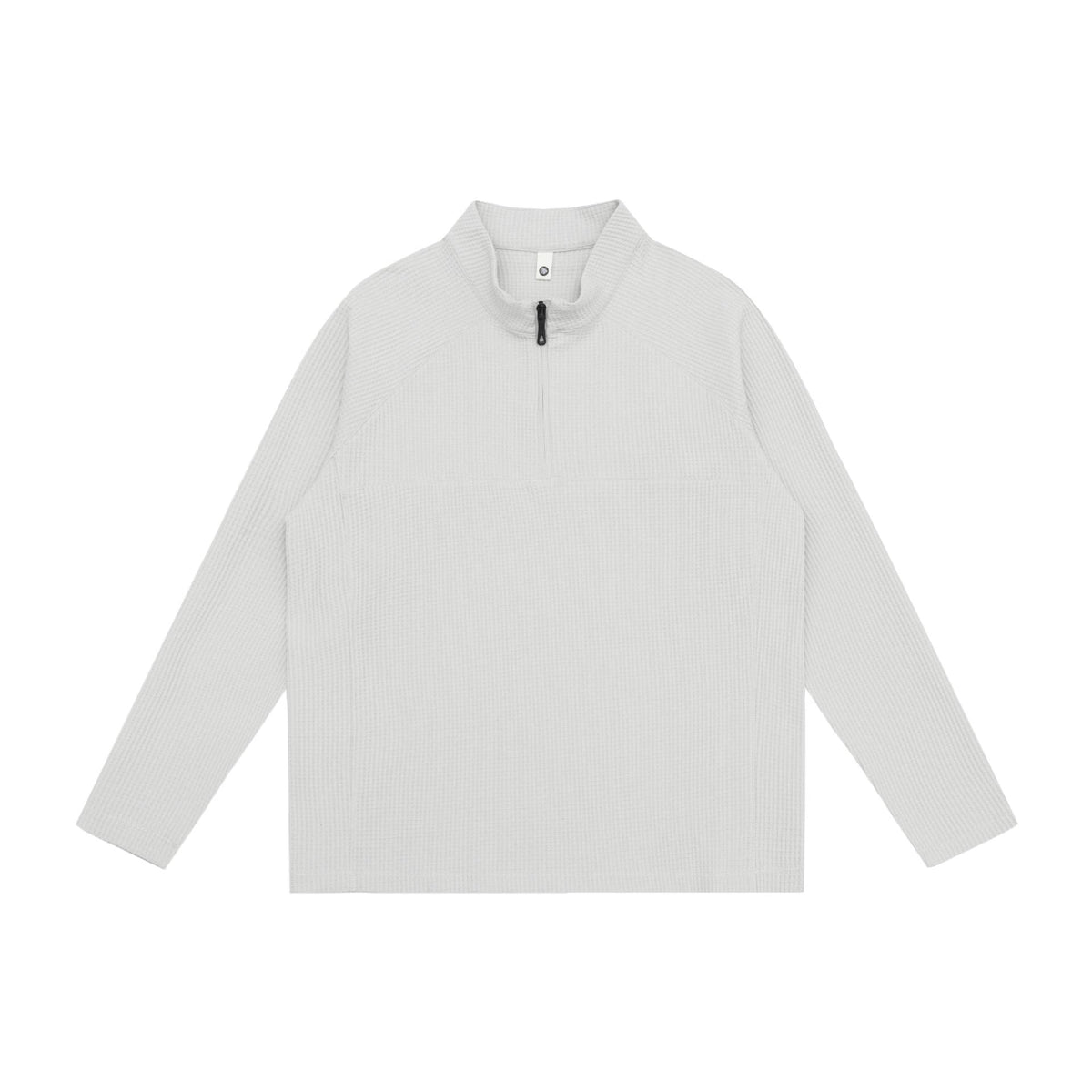 Unisex Waffle Knit Half-Zip Sweater with Shawl Collar and Raglan Sleeves EVA-US