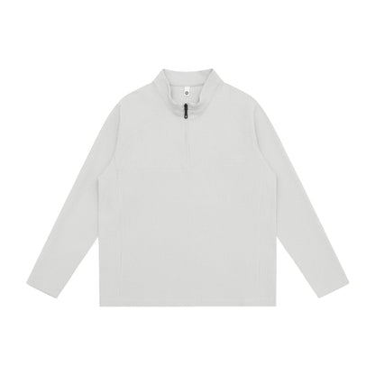 Unisex Waffle Knit Half-Zip Sweater with Shawl Collar and Raglan Sleeves EVA-US