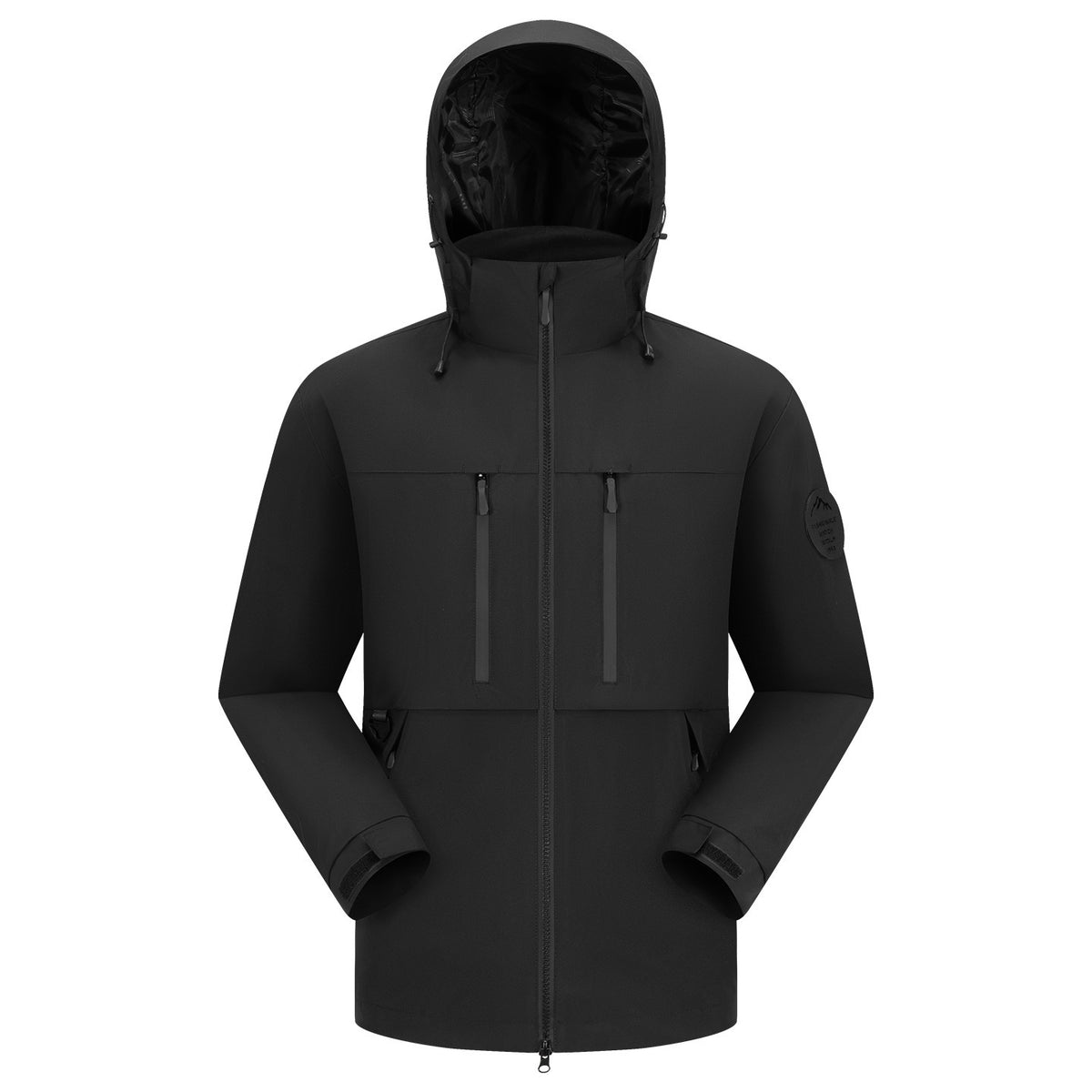 Men's Waterproof Breathable Softshell Outdoor Jacket with Adjustable Hood EVA-US