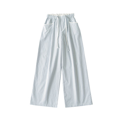 Women's Wide Culotte Pants with Drawstring Waist and Patch Pockets