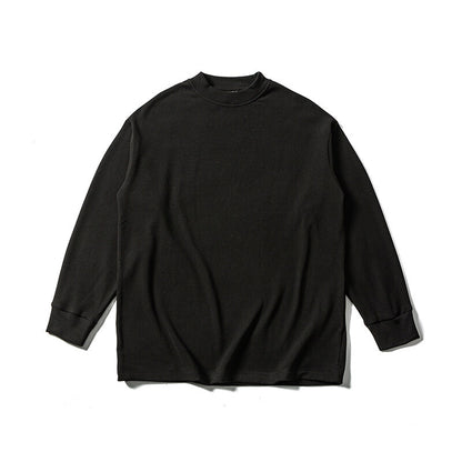 Unisex Oversize-Long sleeve shirt with mock neck made of cotton blend EVA-US