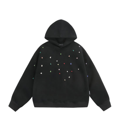 Women Oversize Hoodie with Rhinestone Applications and Relaxed Fit EVA-US