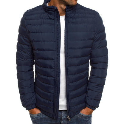 Men's lightweight quilted jacket with high collar and practical pockets EVA-US