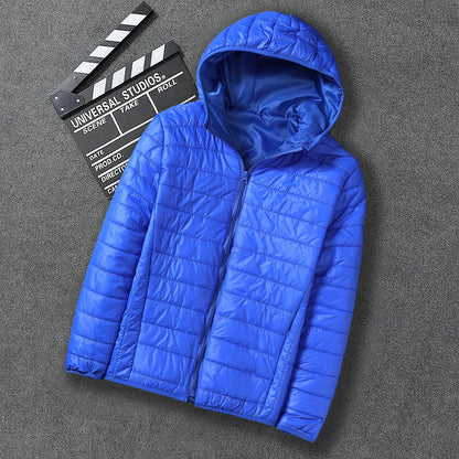 Men's nano ultra-light hooded padded jacket with pack function and windproof shell EVA-US