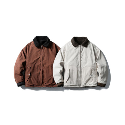 Men's short-cut insulated blouson with sherpa collar and flap pockets EVA-US