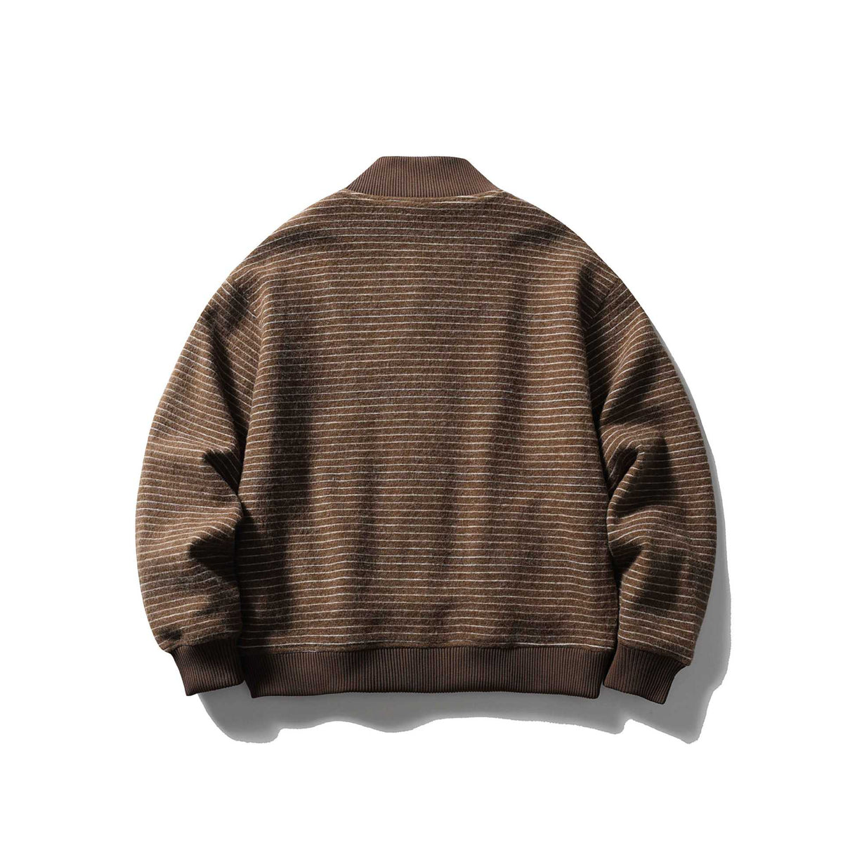 Men's Striped Blouson in Boxy Cut with Ribbed Collar and Button Front EVA-US