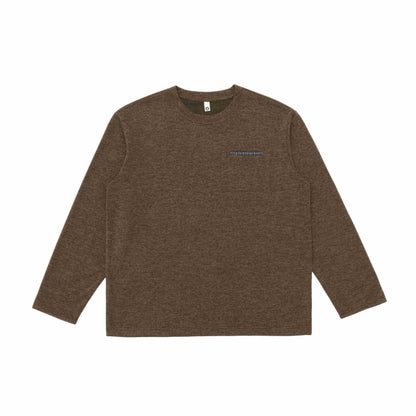 Unisex Oversize-Longsleeve Shirt with Round Neck and Decorative Chest Piping EVA-US