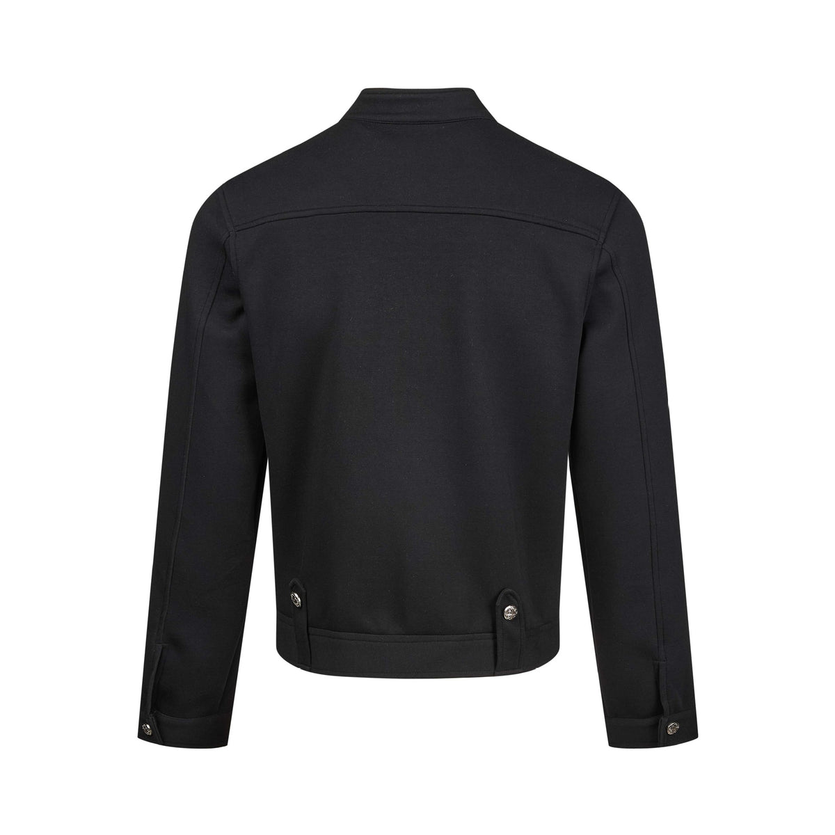 Women's short-cut sweat bomber jacket with stand-up collar, concealed zipper and flap pockets EVA-US
