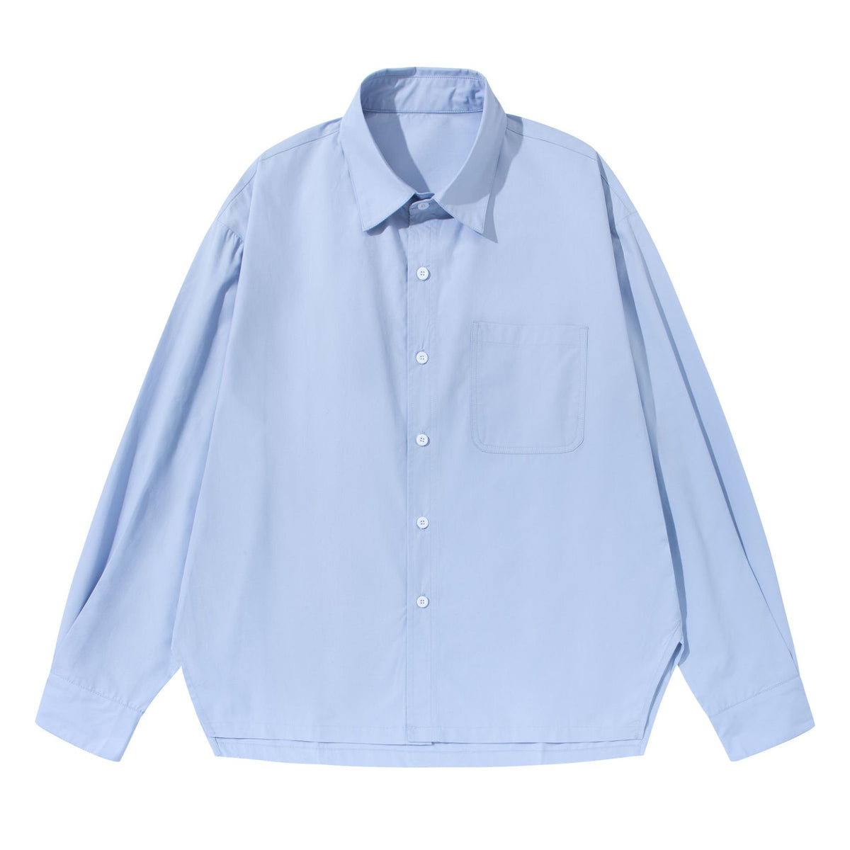 Women Oversize Boxy Shirt Blouse made of a lightweight cotton blend with chest pocket EVA-US