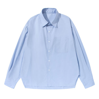 Women Oversize Boxy Shirt Blouse made of a lightweight cotton blend with chest pocket EVA-US