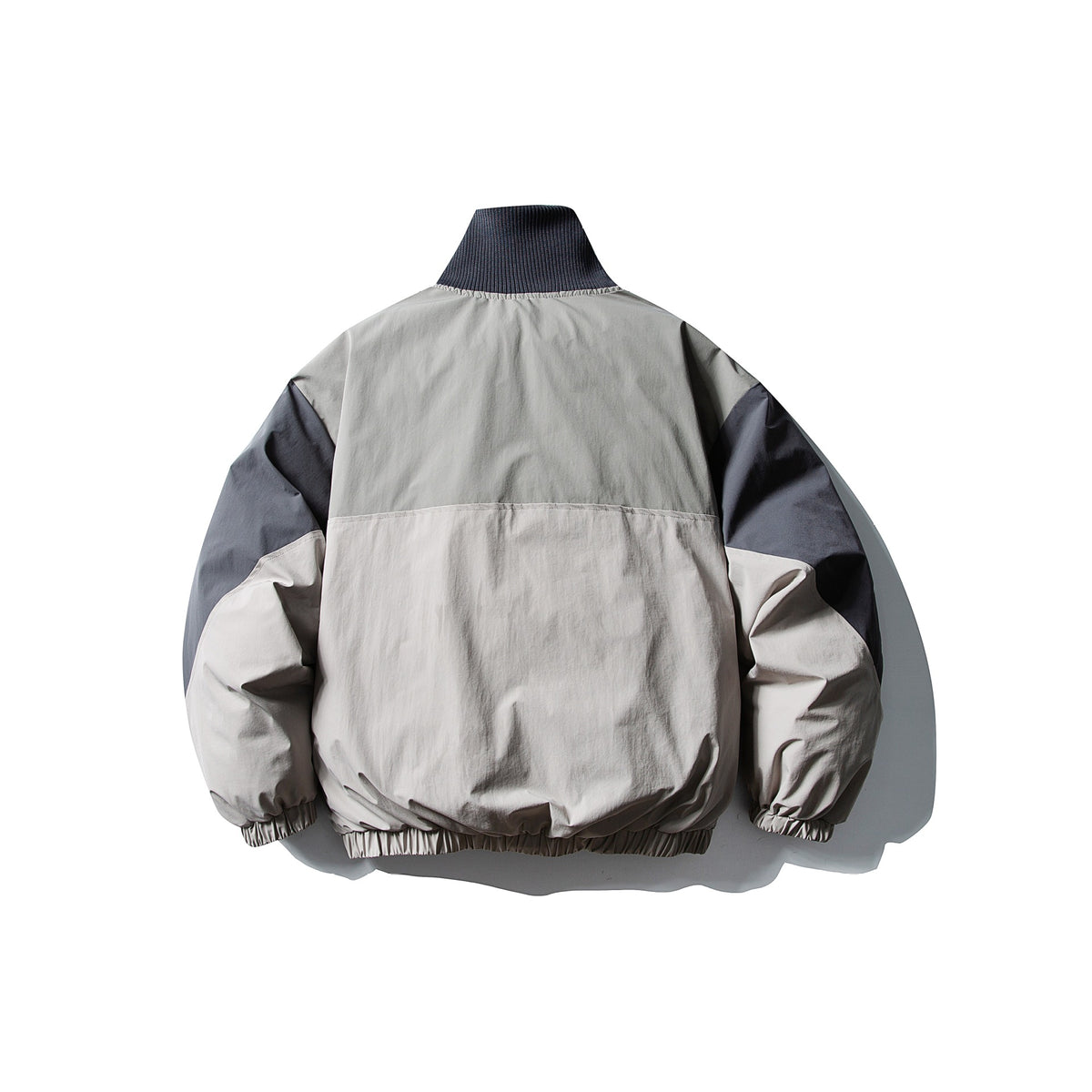 Men's Quilted Boxy Bomber with High Ribbed Collar and Elastic Hem EVA-US
