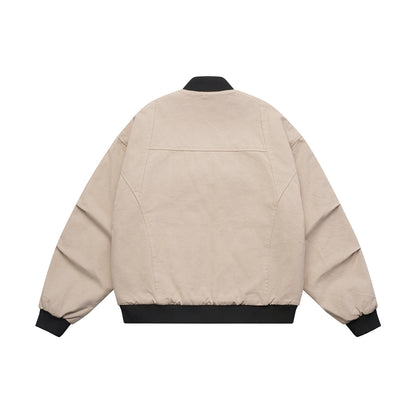 Unisex Lightly quilted oversized bomber jacket with ribbed collar and diagonally inserted pockets EVA-US