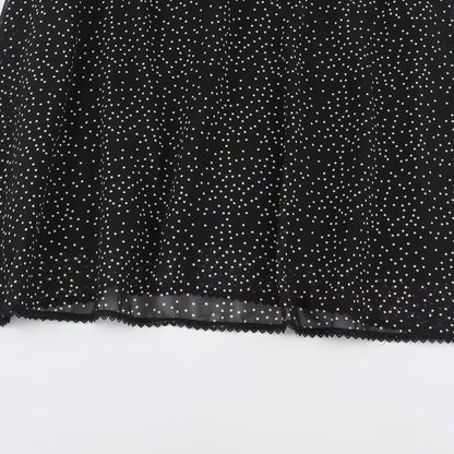 Women’s midi dress with ruffled front, stand-up collar and flared A-line skirt EVA-US