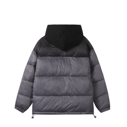 Unisex Short Cut High-Loft Puffer Jacket with Internal Hood and Drawstring Hem EVA-US