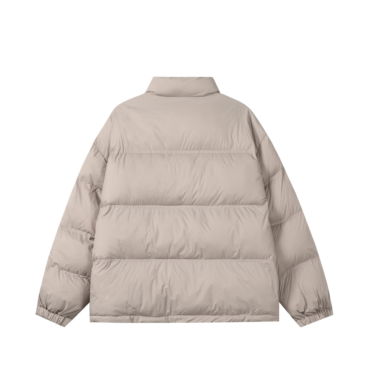 Unisex Short padded oversized jacket with high standing collar and logo print EVA-US
