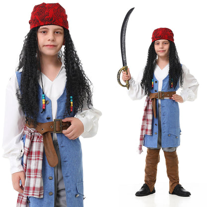 Boys pirate costume with detail-loving tailcoat and accessories EVA-US