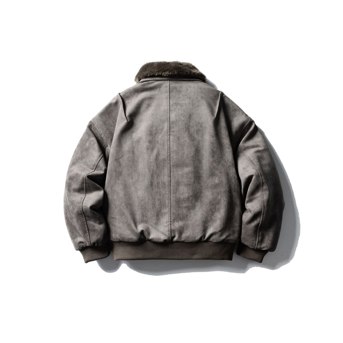 Men's Quilted Flight Jacket with Faux Fur Collar, Velvet-Suede Look and Utility Pockets EVA-US