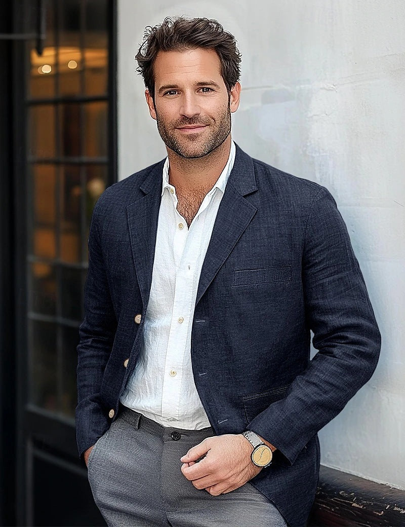 Men's Casual Linen Blazer EVA-US