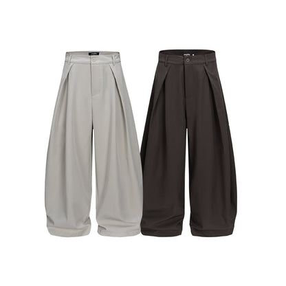 Women's wide culotte pants with high waistband, pleats, and shortened hem EVA-US