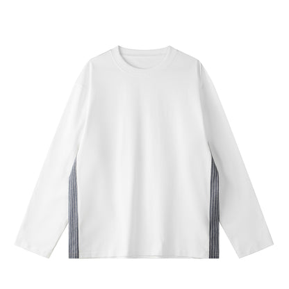 Unisex Oversize Sweatshirt with Side Stripe Panels and Round Neck EVA-US
