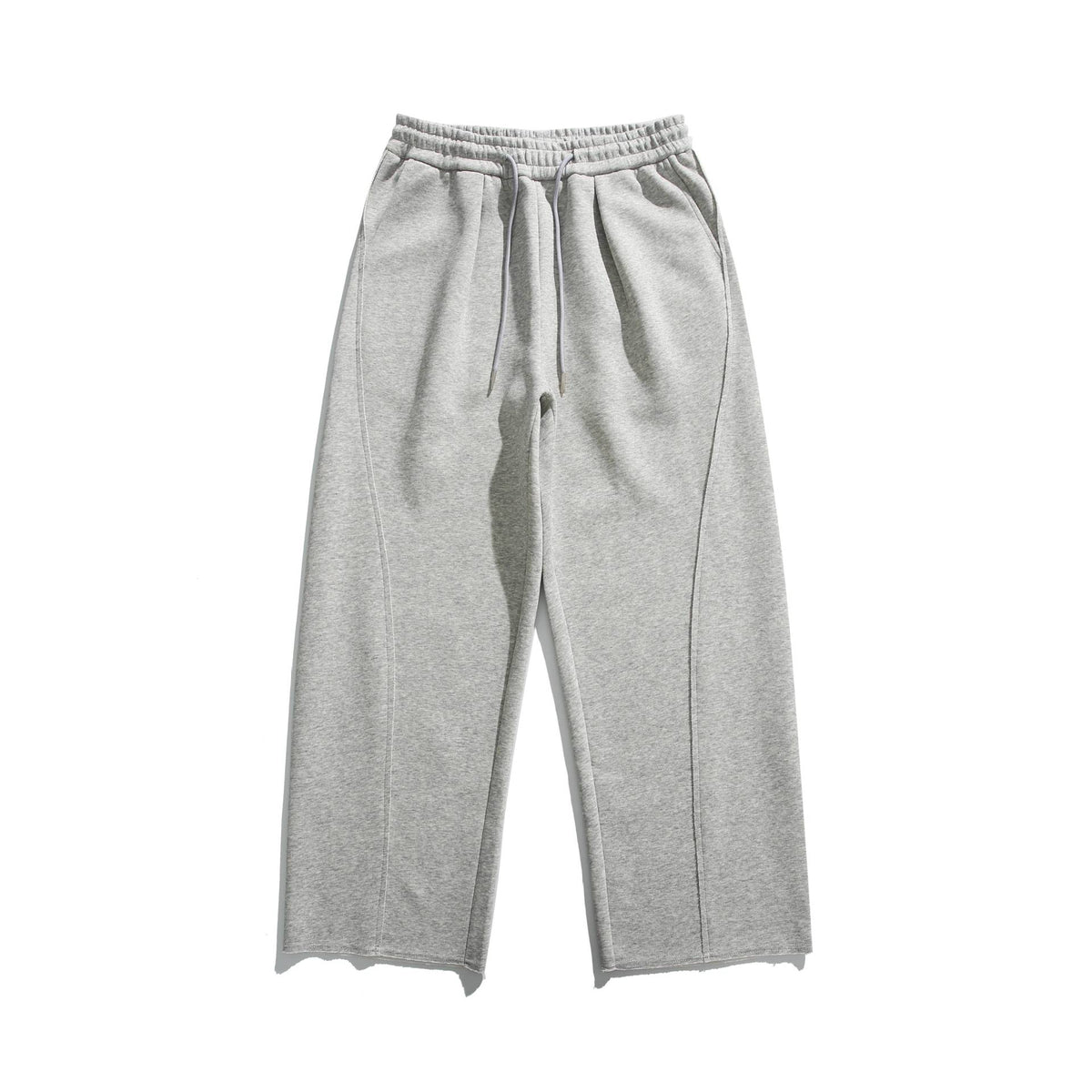 Women's Cropped Sweatpants with Raw Hem, Elastic Waistband, and Side Pockets EVA-US