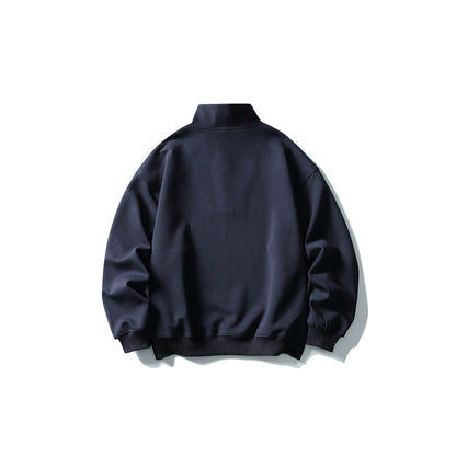 Unisex Relaxed-Halfzip-Sweatshirt with high collar and raglan seam