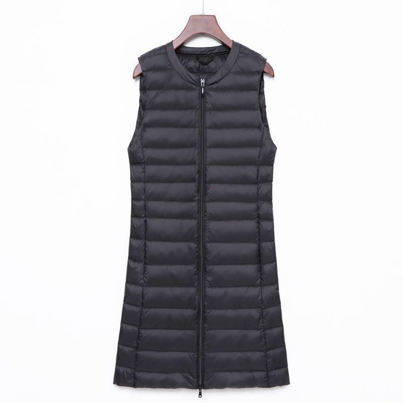 Ladies Long Quilted Thermal Vest with A-Line Silhouette EVA-US