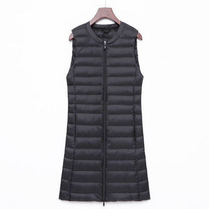 Ladies Long Quilted Thermal Vest with A-Line Silhouette EVA-US