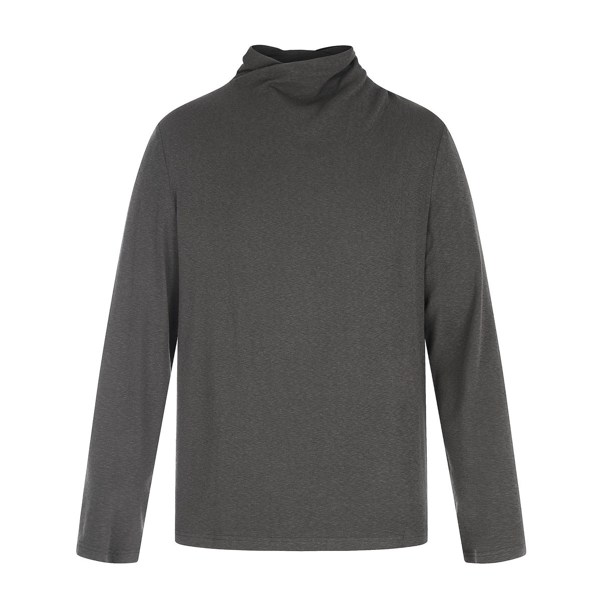Women's fine cotton long sleeve with twisted standing collar and narrow silhouette EVA-US