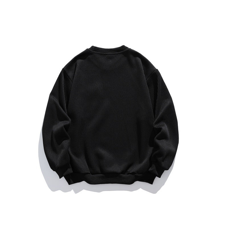 Unisex Waffle Structure Sweatshirt with Chest Pocket and Elastic Hem EVA-US