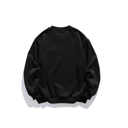 Unisex Waffle Structure Sweatshirt with Chest Pocket and Elastic Hem EVA-US